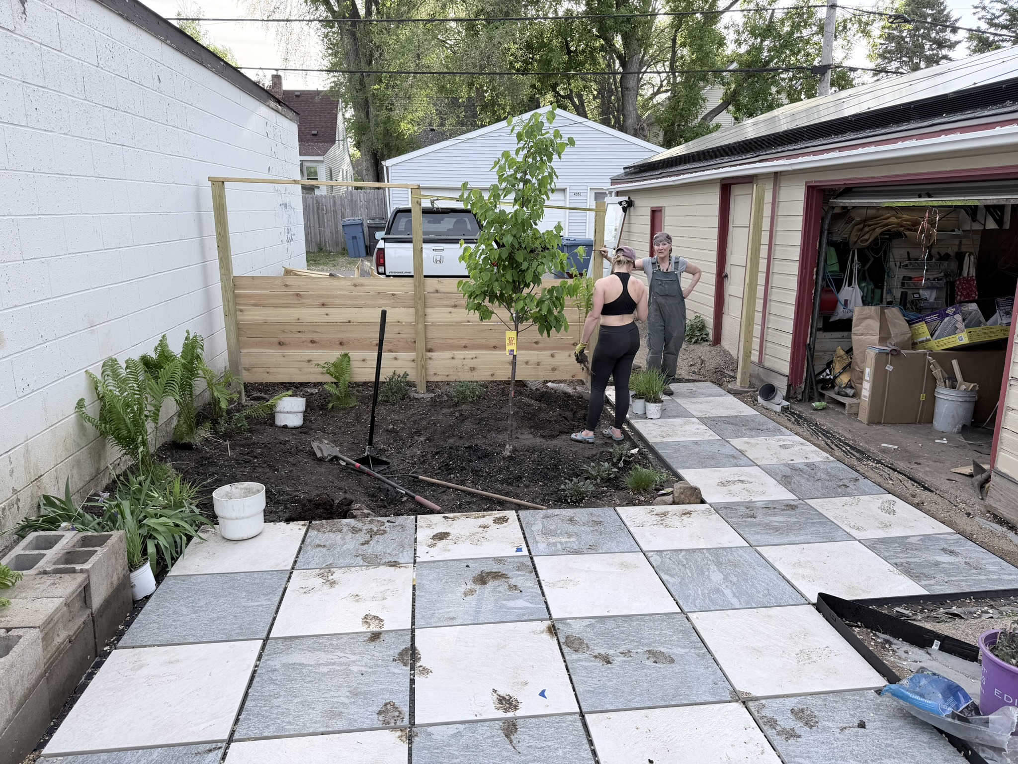 The duplex and back yard